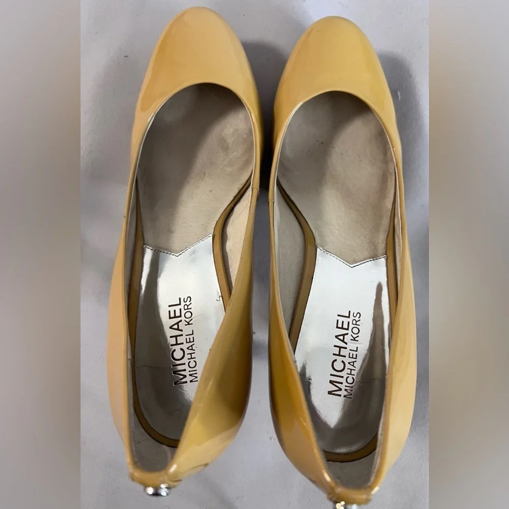 Michael Michael Kors Womens Chantal‎ Platform Pumps Tan  Leather Size 10M